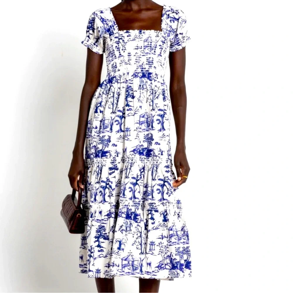 {OPT} Anthropologie Brand New Daphne Toile Midi Dress - Picture 1 of 12